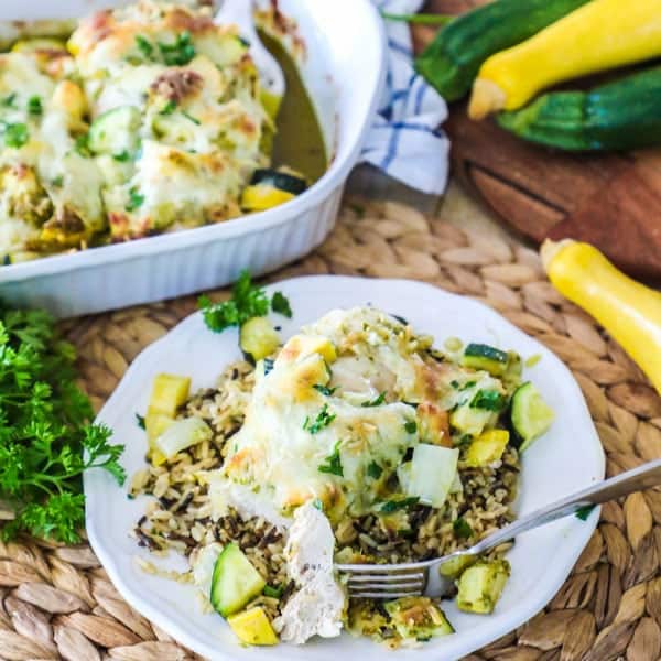 Baked Chicken and Zucchini with wild rice