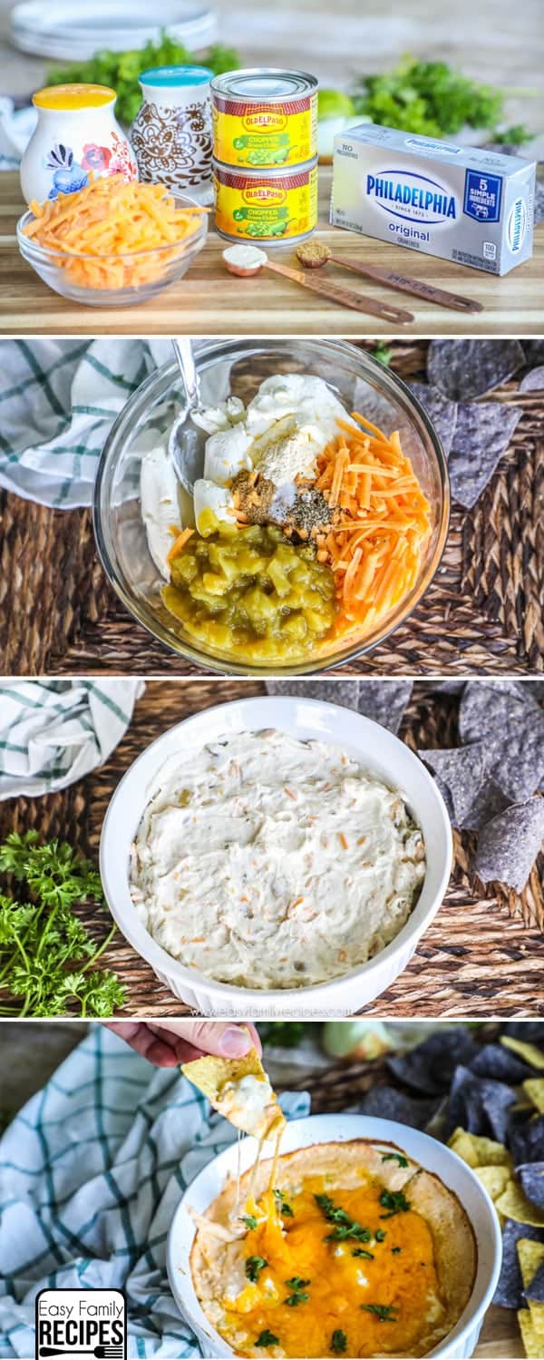 How to make green chile cheese dip step by step