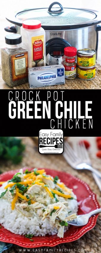 Green Chile Chicken -Crock Pot Recipe · Easy Family Recipes