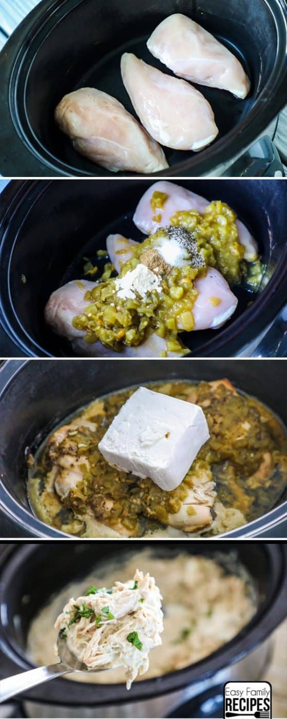Green Chile Chicken Crock Pot Recipe · Easy Family Recipes