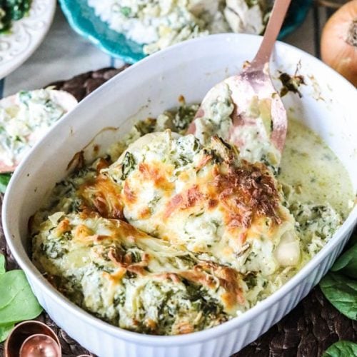 Creamy Spinach Artichoke Chicken Dinner