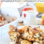 Apple Fritter Christmas Breakfast Casserole in a baking dish