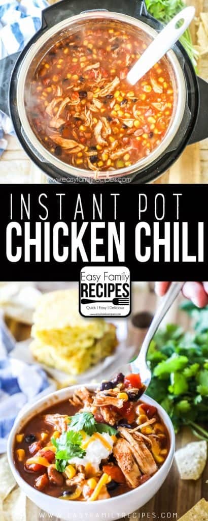 {Instant Pot} Pressure Cooker Chicken Chili · Easy Family Recipes