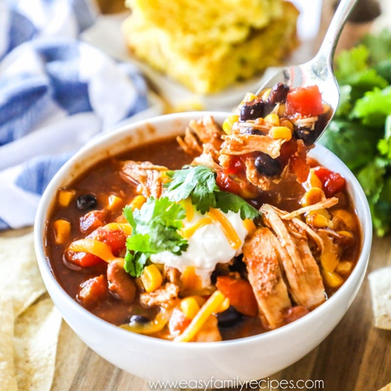 {Instant Pot} Pressure Cooker Chicken Chili · Easy Family Recipes