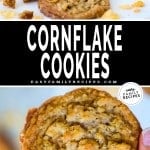 Collage image of cornflake cookies