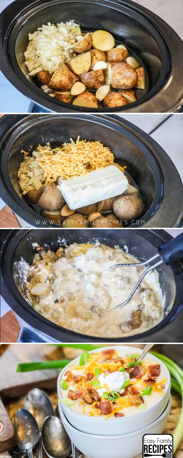 Slow Cooker Loaded Baked Potato Soup - The Magical Slow Cooker