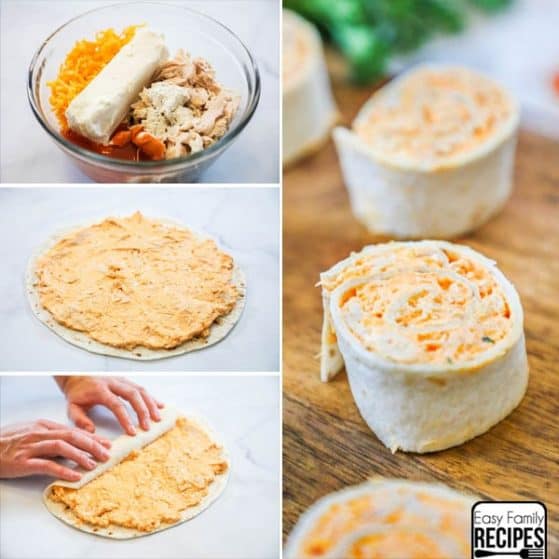Buffalo Chicken Roll Up Appetizers