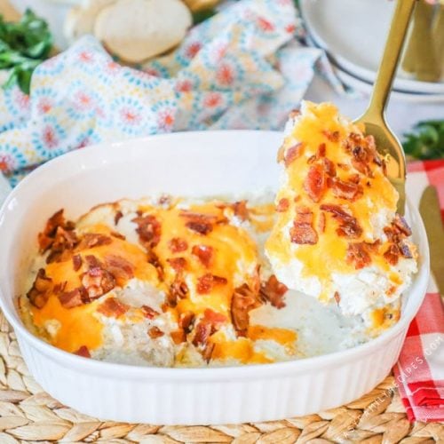Serving Chicken Bacon Ranch from Casserole Dish