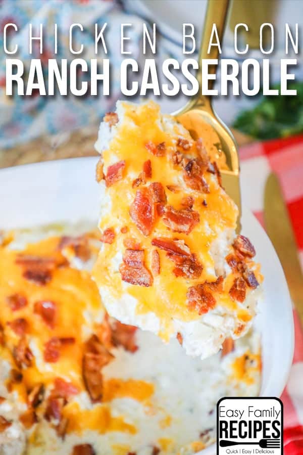 Chicken Bacon Ranch Casserole Recipe being served