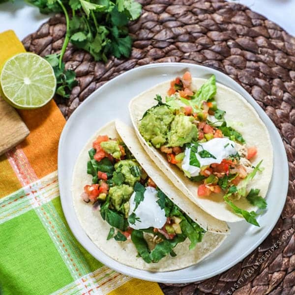 Green Chile Slow Cooker Chicken Tacos