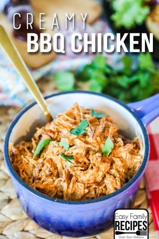 Amazing Creamy Slow Cooker BBQ Chicken · Easy Family Recipes