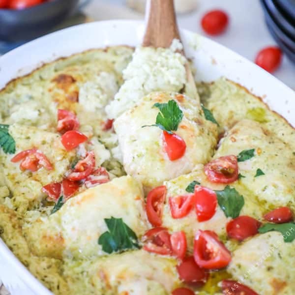 Creamy Pesto Chicken Casserole