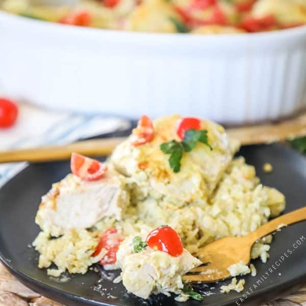 Pesto Chicken Casserole served