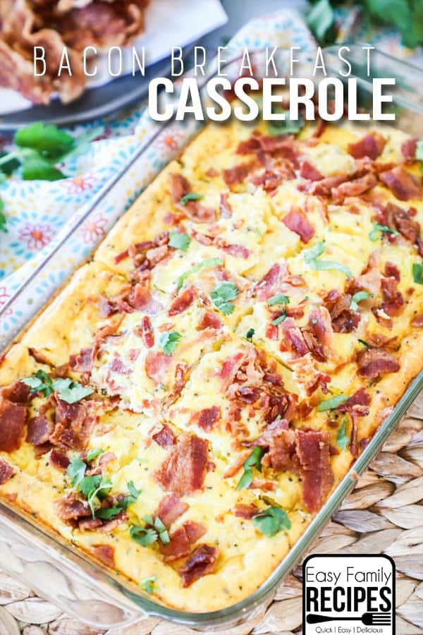 The BEST Low Carb Breakfast Casserole with Bacon