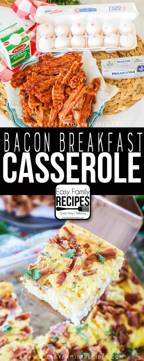 The BEST Breakfast Casserole with Bacon - Just a few simple ingredients!