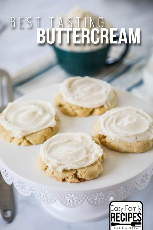 Perfect Buttercream Frosting! This recipe is perfect for icing cookies, cakes, cupcakes and more!