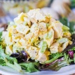 Curry Chicken Salad on a bed of lettuce