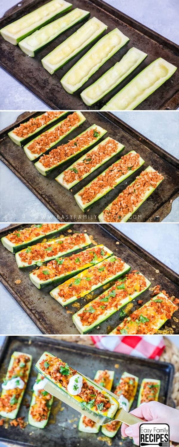 Favorite Low Carb Dinner- How to Make Taco Zucchini Boats