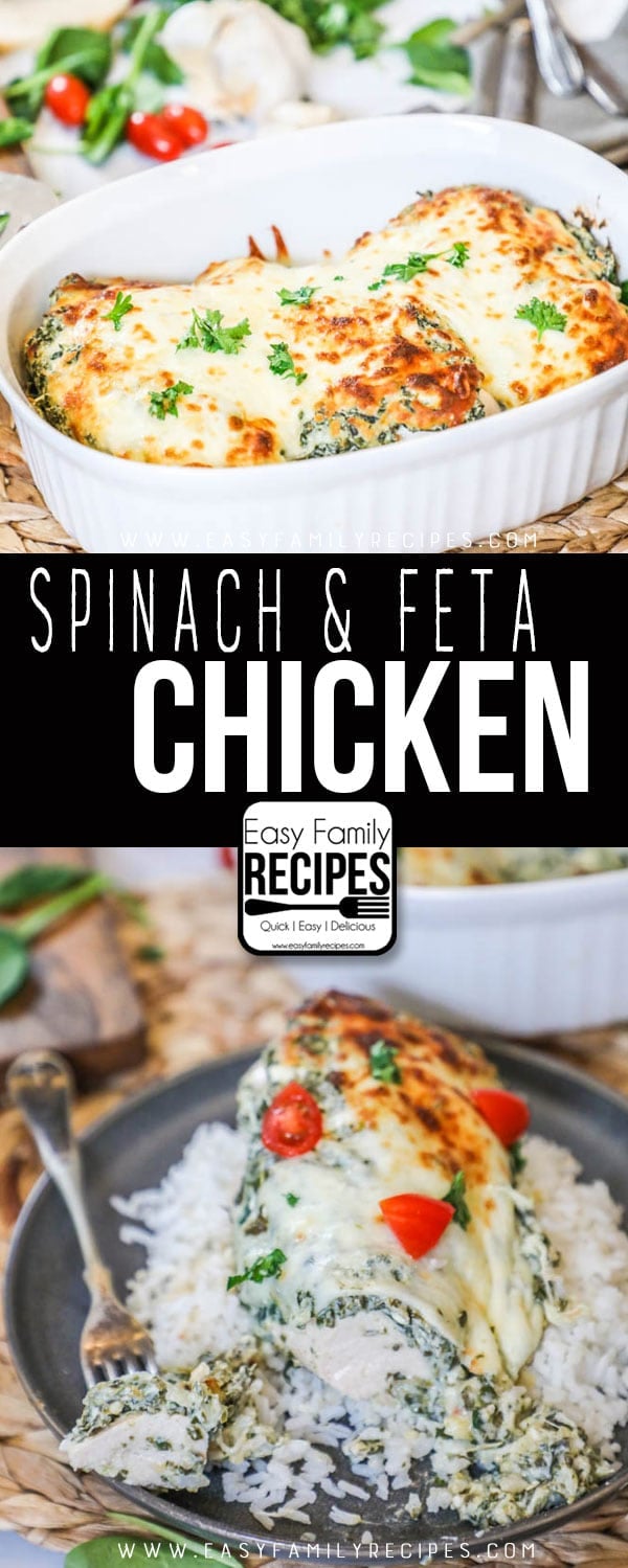 Our FAVORITE- Spinach and Feta Chicken