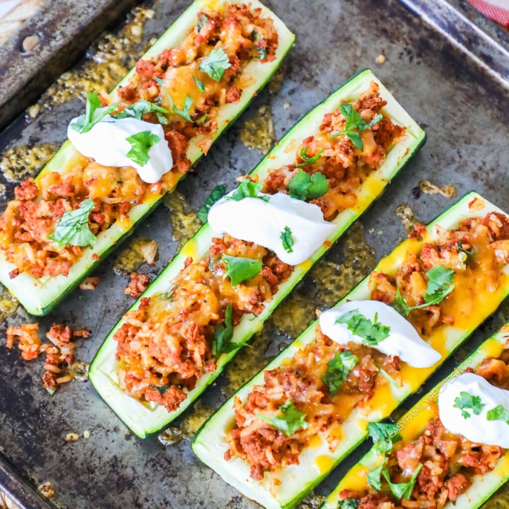 Taco Zucchini Boats · Easy Family Recipes