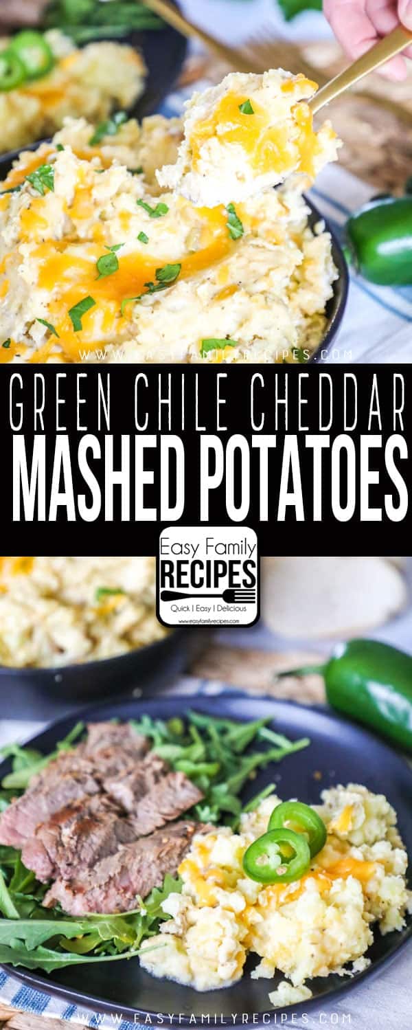 Green Chile Cheddar Mashed Potatoes