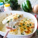 Green Chile Chicken in Casserole Dish