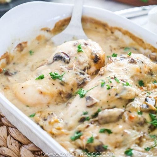 Recipe for The Best Baked Chicken Marsala