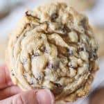 Soft and Chewy Chocolate Chip Cookie with mini chocolate chips