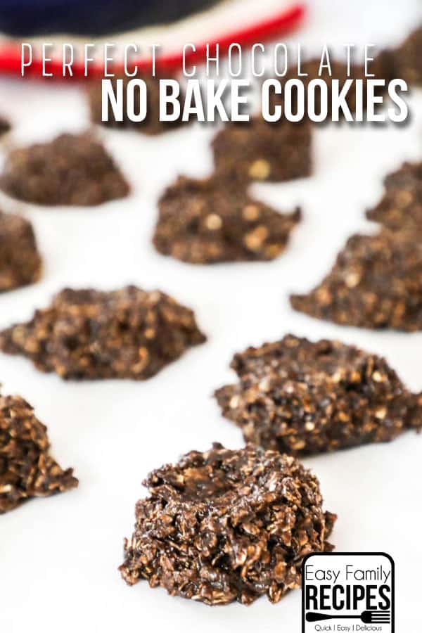 Chocolate No Bake Cookies dropped to cool