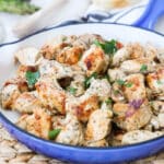 Greek Chicken Breast in a pan ready to serve for dinner.