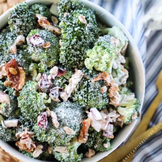 Broccoli Salad with Bacon Recipe - shown in bowl