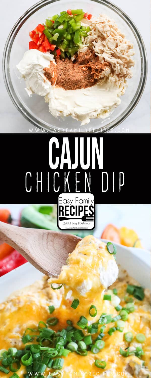 Cajun Chicken Dip Ingredients - Cajun Seasoning, chicken, bell pepper, cheese, sour cream