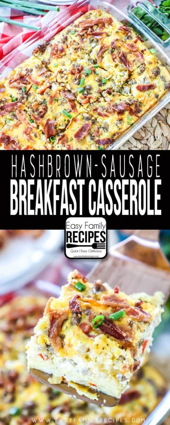 Breakfast Casserole with Sausage and Hashbrowns · Easy Family Recipes
