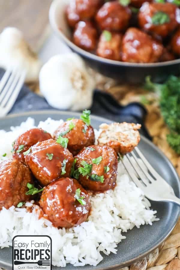 Delicious Honey BBQ Chicken Meatballs are a crowd pleaser. 