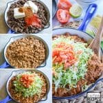 Low Carb Keto Taco Skillet with step by step instructions