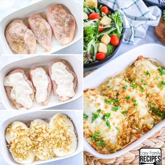 Easy Baked Caesar Chicken Step by Step photo collage