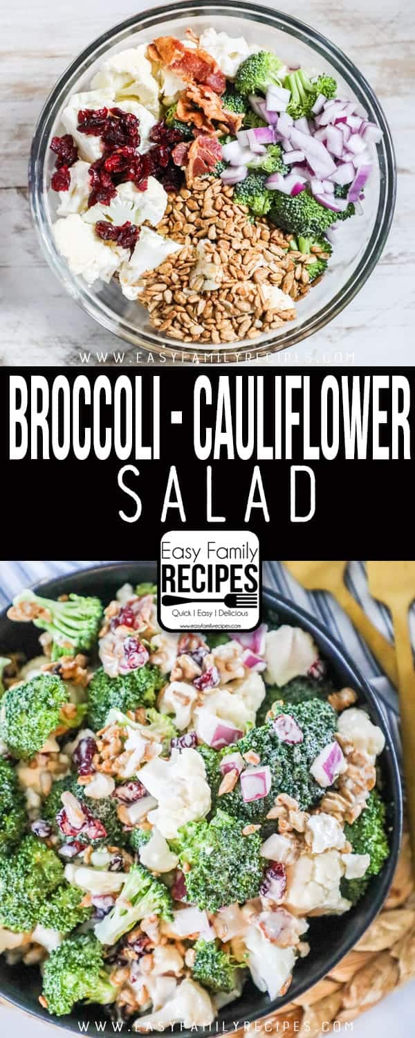 Broccoli Cauliflower Salad is full of flavors and will please any crowd that you serve it to. 