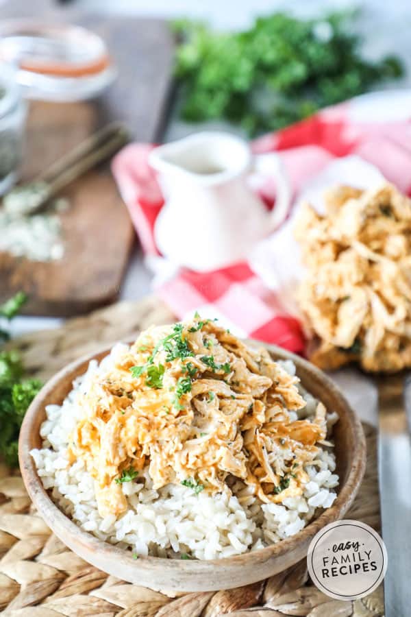 Creamy Buffalo Chicken in a bowl