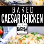 Baked Caesar Chicken Serve with Salad