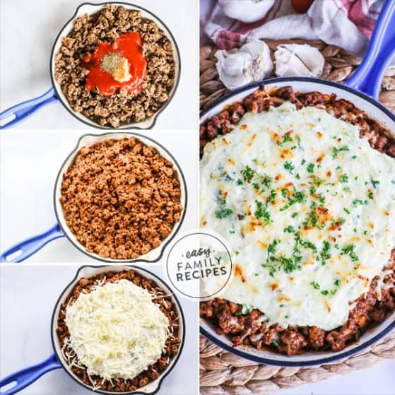 Steps to make Low Carb Skillet Lasagna