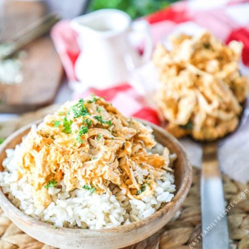 Buffalo Chicken served on rice