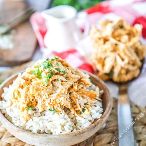 Buffalo Chicken served on rice