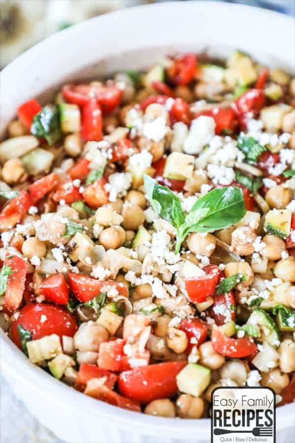 Easy Mediterranean Chickpea Salad. 