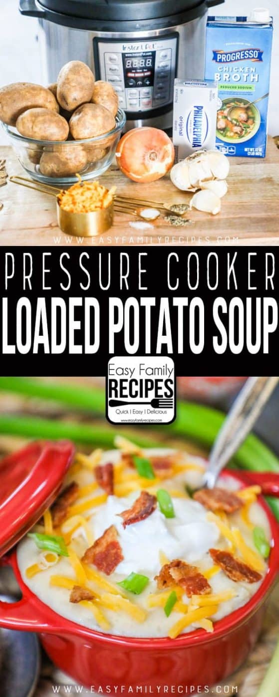 Pressure Cooker Loaded Baked Potato Soup · Easy Family Recipes