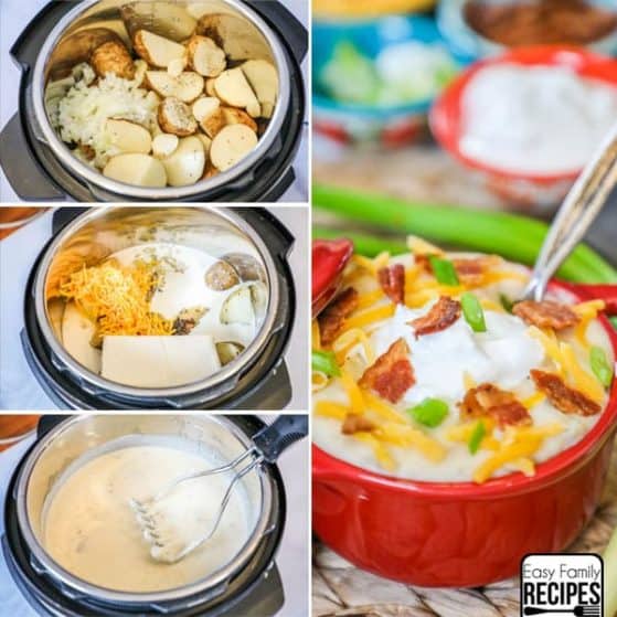 Instant Pot Loaded Baked Potato Soup perfect for any easy weeknight meal.