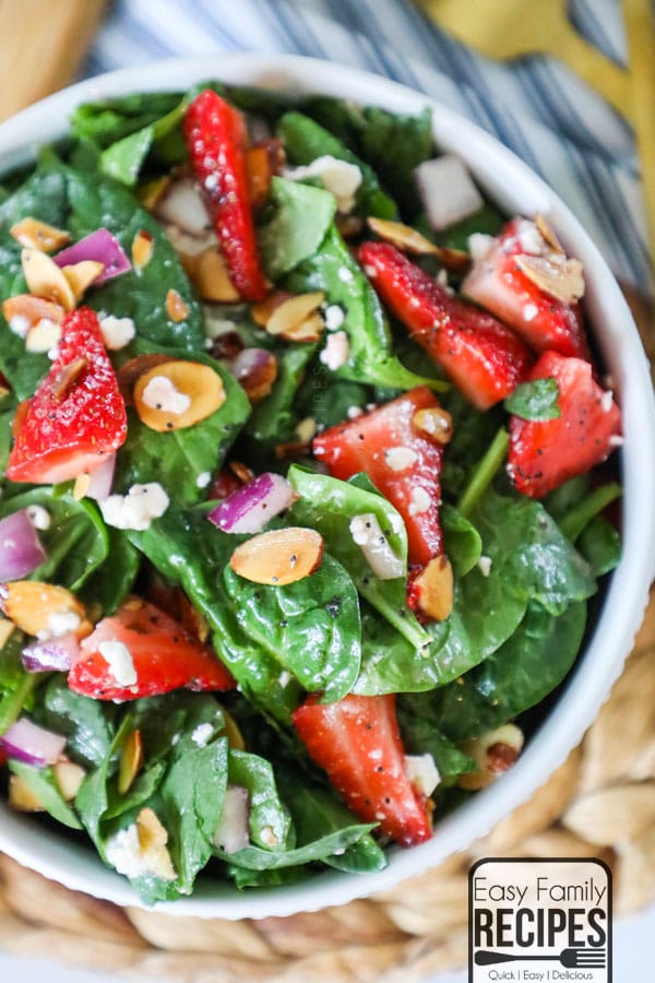 Delicious and full of flavor Strawberry Spinach Salad is a crowd pleaser. 