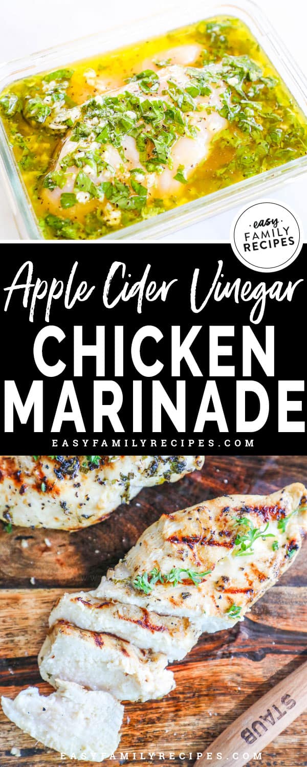 Chicken Marinating in Apple Cider Vinegar Marinade