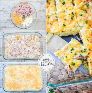 Perfect for brunch, ham and cheese breakfast casserole is the best.
