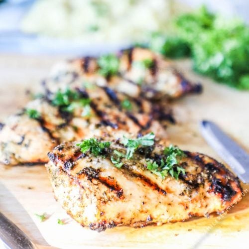 Tender & Juicy Ranch Chicken marinated then cooked on the grill