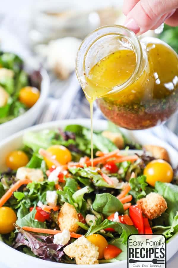 Red Wine Vinaigrette is a easy dressing to make with less than 5 ingredients. 